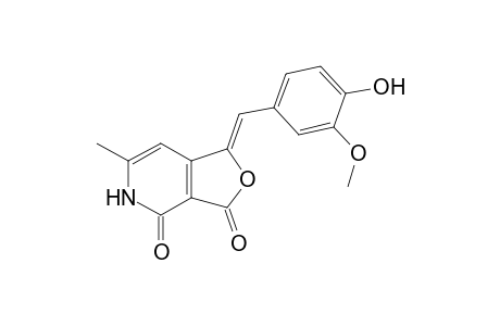 (1Z)-1-(4-Hydroxy-3-methoxybenzylidene)-6-methylfuro[3,4-c]pyridine-3,4(1H,5H)-dione