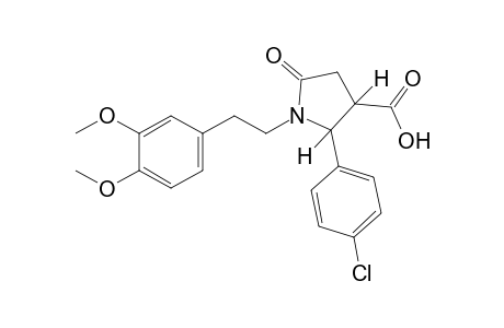 2-(p-chlorophenyl)-1-(3,4-dimethoxyphenethyl)-5-oxo-3-pyrrolidinecarboxylic acid