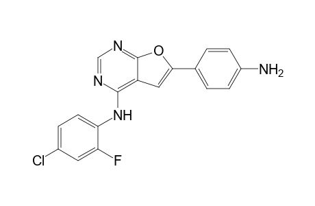 6-(4-aminophenyl)-N-(4-chloranyl-2-fluoranyl-phenyl)furo[2,3-d]pyrimidin-4-amine