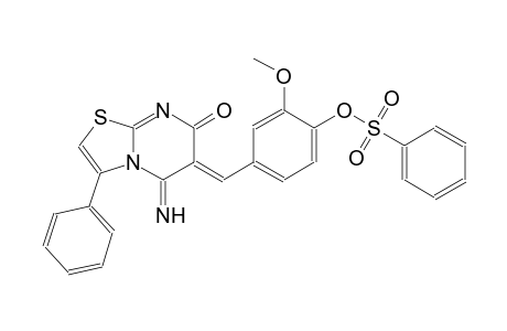 7H-thiazolo[3,2-a]pyrimidin-7-one, 5,6-dihydro-5-imino-6-[[3-methoxy-4-[(phenylsulfonyl)oxy]phenyl]methylene]-3-phenyl-, (6Z)-