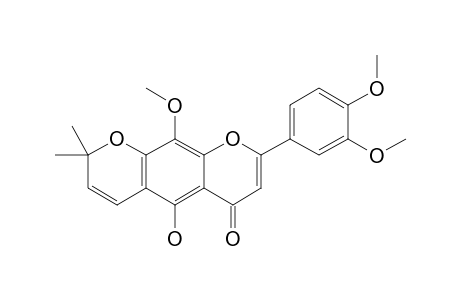 5-HYDROXY-8,4',5'-TRIMETHOXY-6,7-(2'',2''-DIMETHYLPYRAN)-FLAVONE