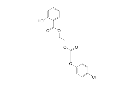 ethylene glycol, 2-(p-chlorophenoxy)-2-methyl propionate salicylate