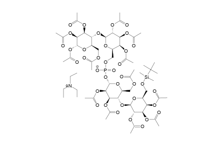 #7;2,3,4-TRI-O-ACETYL-BETA-D-GALACTOPYRANOSYL-(1->4)-1,2,3,6-TETRA-O-ACETYL-ALPHA-D-MANNOPYRANOSIDE-6-[2,3,4-TRI-O-ACETYL-6-O-(TERT.-BUTYLDIMETHYLSILYL)-BETA-D