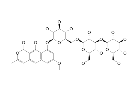 TORALACTONE-9-O-BETA-D-GLUCOPYRANOSYL-(1->3)-O-BETA-D-GLUCOPYRANOSYL-(1->6)-O-BETA-D-GLUCOPYRANOSIDE
