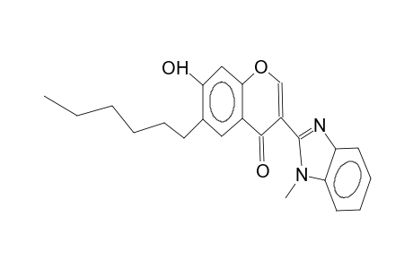 3-(1-methyl-2-benzimidazoyl)-6-hexyl-7-hydroxychromone