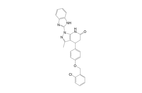 6H-pyrazolo[3,4-b]pyridin-6-one, 1-(1H-benzimidazol-2-yl)-4-[4-[(2-chlorophenyl)methoxy]phenyl]-1,4,5,7-tetrahydro-3-methyl-