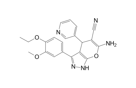 6-Amino-3-(4-ethoxy-3-methoxy-phenyl)-4-(3-pyridyl)-2,4-dihydropyrano[2,3-c]pyrazole-5-carbonitrile
