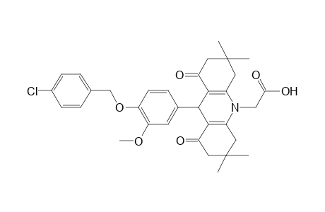 2-[9-[4-(4-chlorobenzyl)oxy-3-methoxy-phenyl]-1,8-diketo-3,3,6,6-tetramethyl-4,5,7,9-tetrahydro-2H-acridin-10-yl]acetic acid