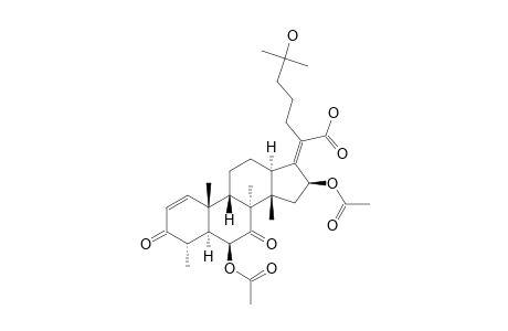 (4-S,5-S,6-S,8-S,9-S,10-R,13-R,14-R,16-S,17-Z)-6,16-DIACETOXY-25-HYDROXY-3,7-DIOXY-29-NORDAMMARA-1,17-(20)-DIEN-21-OIC_ACID