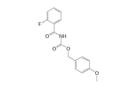 (o-fluorobenzoyl)carbamic acid, p-methoxybenzyl ester