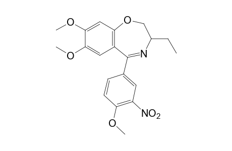 2,3-dihydro-7,8-dimethoxy-3-ethyl-5-(4-methoxy-3-nitrophenyl)-1,4-benzoxazepine