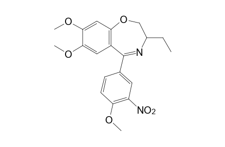 2,3-dihydro-7,8-dimethoxy-3-ethyl-5-(4-methoxy-3-nitrophenyl)-1,4-benzoxazepine