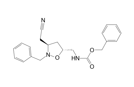 (3S*,5R*)-N-benzyl-5-[[(benzyloxycarbonyl)amino]methyl]-3-(cyanomethyl)isoxazolidine