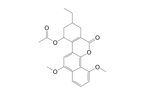 TRANS-10-ACETOXY-4,12-DIMETHOXY-8-ETHYL-7,8,9,10-TETRAHYDRO-6H-BENZO-[D]-NAPHTHO-[1,2-B]-PYRAN-6-ONE