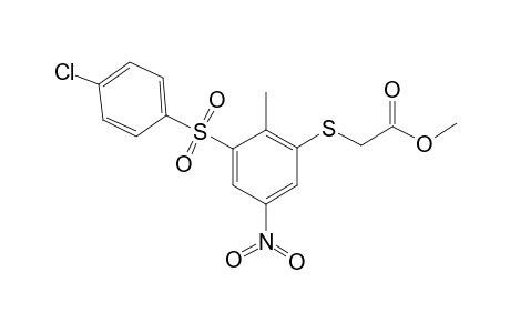 Methyl ({3-[(4-chlorophenyl)sulfonyl]-2-methyl-5-nitrophenyl}sulfanyl)acetate