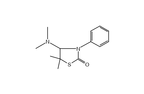 5,5-dimethyl-4-(dimethylamino)-3-phenyl-2-thiazolidinone