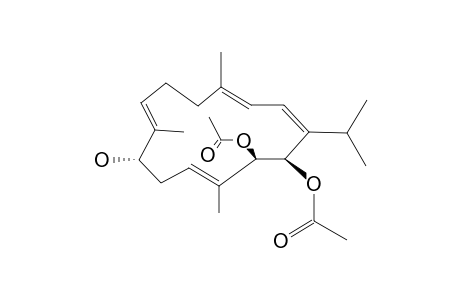 GIBBEROSENE_E;(9-S*,13-R*,14-R*,1-Z,7-E,11-E)-13,14-DIACETOXY-9-HYDROXYCEMBRA-1,3,7,11-TETRAENE