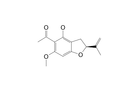 REMIROL;4-HYDROXY-6-METHOXYTREMETONE;1-(4-HYDROXY-2-ISOPRENYL-6-METHOXY-2,3-DIHYDRO-BENZOFURAN-5-YL)-ETHANONE