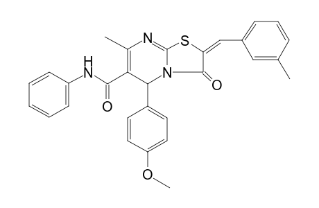 (2E)-5-(4-methoxyphenyl)-7-methyl-2-(3-methylbenzylidene)-3-oxo-N-phenyl-2,3-dihydro-5H-[1,3]thiazolo[3,2-a]pyrimidine-6-carboxamide