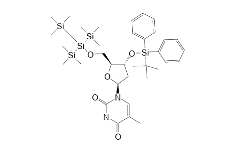 3'-O-(TERT.-BUTYLDIPHENYLSILYL)-5'-O-[TRIS-(TRIMETHYLSILYL)-SILYL]-THYMIDINE