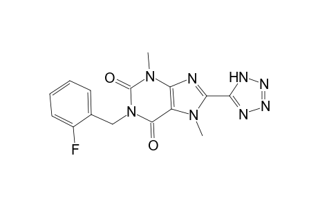 1-(2-fluorobenzyl)-3,7-dimethyl-8-(1H-tetraazol-5-yl)-3,7-dihydro-1H-purine-2,6-dione