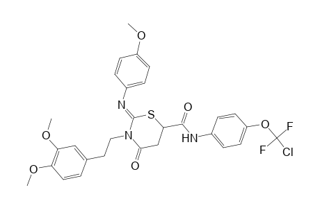 3-[2-(3,4-dimethoxy-phenyl)-ethyl]-2-(4-methoxy-phenylimino)-4-oxo-[1,3]thiazinane-6-carboxylic acid [4-(chloro-difluoro-methoxy)-phenyl]-amide