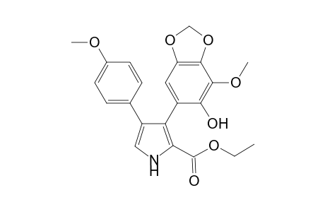 Ethyl 3-(6-hydroxy-7-methoxy-2H-1,3-benzodioxol-5-yl)-4-(4-metoxyphenyl)-1H-pyrrole-2-carboxylate