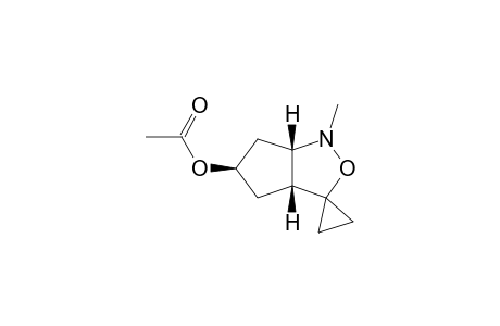 (3aR*,5R*,6aS*)-1,3a,4,5,6,6a-Hexahydro-1-methylspiro[3H-cyclopent[c]isoxazole-3,1'-cyclopropan]-5-yl acetate