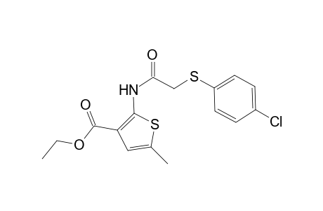 2-{2-[(p-Chlorophenyl)thio]acetanido}-4-methyl-3-thiophenecarboxylic acid, methyl ester