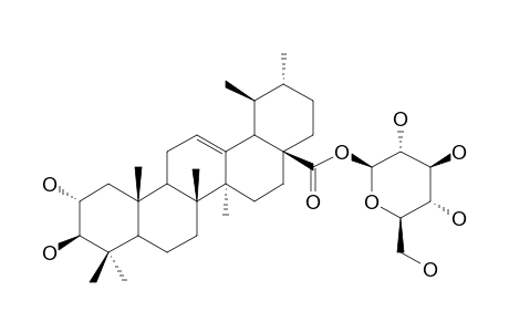 2-ALPHA,3-BETA-DIHYDROXY-URS-12-EN-28-OIC-ACID-(28->1)-BETA-D-GLUCOPYRANOSYLESTER