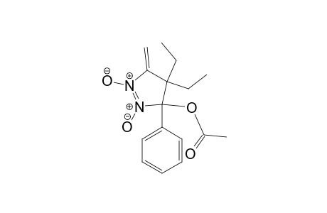 3H-Pyrazol-3-ol, 4,4-diethyl-4,5-dihydro-5-methylene-3-phenyl-, acetate (ester), 1,2-dioxide