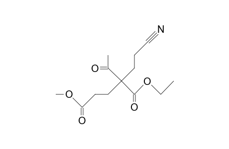 2-acetyl-2-(2-cyanoethyl)glutaric acid, 1-ethyl methyl ester
