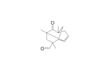 5-Formyl-1,3,5-trimethyl-tricyclo(4.3.1.0*3,7)dec-7-en-2-one