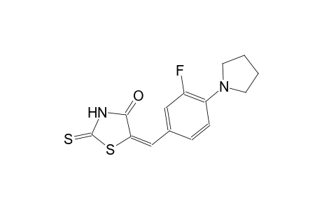 (5E)-5-[3-fluoro-4-(1-pyrrolidinyl)benzylidene]-2-thioxo-1,3-thiazolidin-4-one