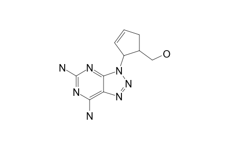 (+/-)-CIS-2,6-DIAMINO-8-AZA-9-[2-(HYDROXYMETHYL)-4-CYCLOPENTENYL]-PURINE