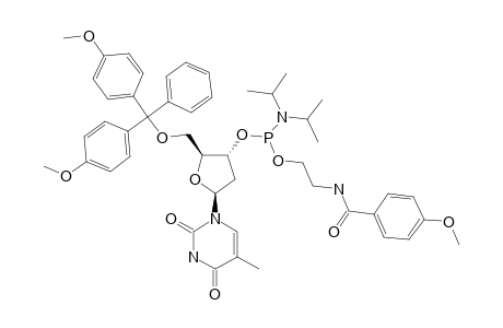 5'-O-(4,4'-DIMETHOXYTRITYL)-3'-O-(N,N-DIISOPROPYLAMINO)-[2-(4-METHOXYBENZAMIDO)-ETHOXY]-PHOSPHINYL-2'-DEOXYTHYMIDINE;FAST-DIASTEREOMER