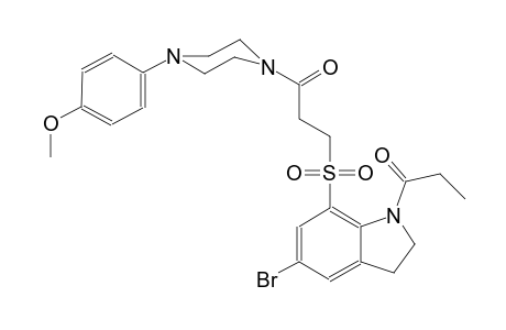 1H-indole, 5-bromo-2,3-dihydro-7-[[3-[4-(4-methoxyphenyl)-1-piperazinyl]-3-oxopropyl]sulfonyl]-1-(1-oxopropyl)-