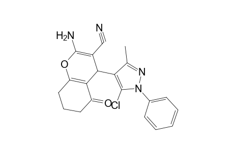 2-Amino-4-(5-chloro-3-methyl-1-phenyl-1H-pyrazol-4-yl)-5-oxo-5,6,7,8-tetrahydro-4H-chromene-3-carbonitrile