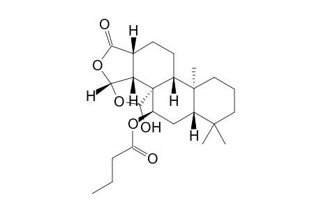 APLYROSEOL-1;(5R*,7S*,8R*,9S*,10R*,13S*,14S*,15S*)-15,17-EPOXY-17-HYDROXY-16-OXO-SPONGIAN-7-YL-BUTYRATE