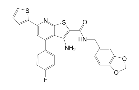 3-amino-N-(1,3-benzodioxol-5-ylmethyl)-4-(4-fluorophenyl)-6-(2-thienyl)thieno[2,3-b]pyridine-2-carboxamide