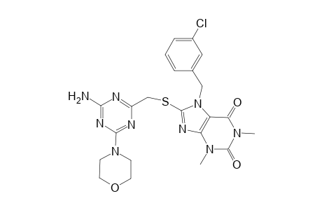 1H-purine-2,6-dione, 8-[[[4-amino-6-(4-morpholinyl)-1,3,5-triazin-2-yl]methyl]thio]-7-[(3-chlorophenyl)methyl]-3,7-dihydro-1,3-dimethyl-