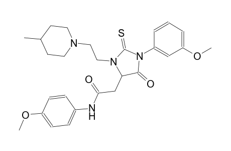 N-(4-methoxyphenyl)-2-{1-(3-methoxyphenyl)-3-[2-(4-methyl-1-piperidinyl)ethyl]-5-oxo-2-thioxo-4-imidazolidinyl}acetamide