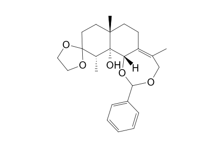 3,3-Ethylenedioxy-5.alpha.-hydroxy-6.alpha.,12-benzylidene acetal-4.alpha.,6.beta.-eudesm-7,11-ene