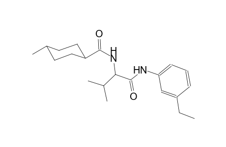 cyclohexanecarboxamide, N-[1-[[(3-ethylphenyl)amino]carbonyl]-2-methylpropyl]-4-methyl-