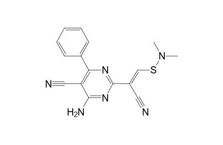 2-Pyrimidineacetonitrile, 4-amino-5-cyano-.alpha.-[(dimethylamino)mercaptomethylene]-6-phenyl-