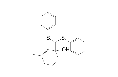 1-[bis(phenylthio)methyl]-3-methylcyclohex-2-en-1-ol