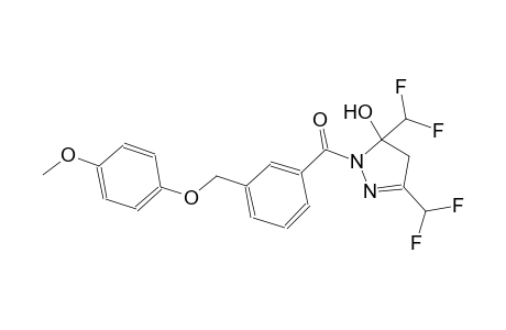 3,5-bis(difluoromethyl)-1-{3-[(4-methoxyphenoxy)methyl]benzoyl}-4,5-dihydro-1H-pyrazol-5-ol