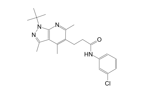 1H-pyrazolo[3,4-b]pyridine-5-propanamide, N-(3-chlorophenyl)-1-(1,1-dimethylethyl)-3,4,6-trimethyl-