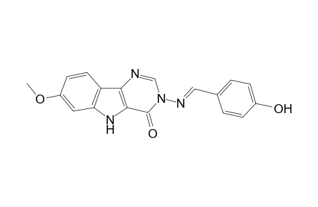 3-{[(E)-(4-hydroxyphenyl)methylidene]amino}-7-methoxy-3,5-dihydro-4H-pyrimido[5,4-b]indol-4-one