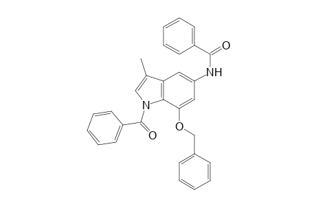 N,1-dibenzoyl-5-amino-7-(benzyloxy)-3-methylindole